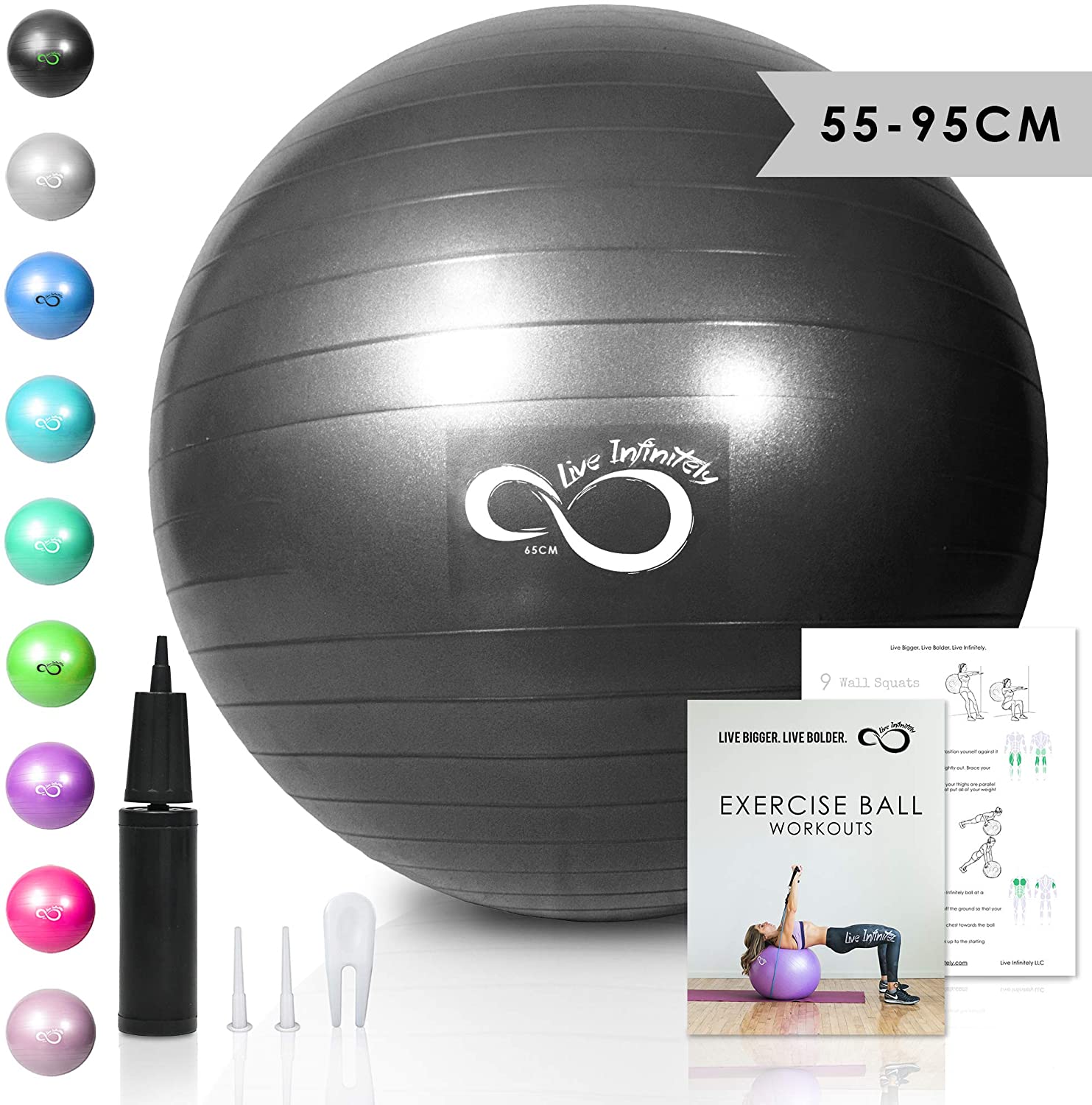 Live Infinitely Exercise Ball 55cm 95cm