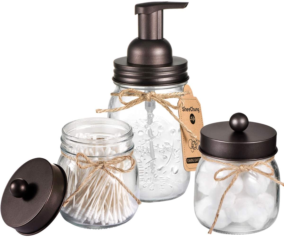 SheeChung + Mason Jar Bathroom Accessories Set