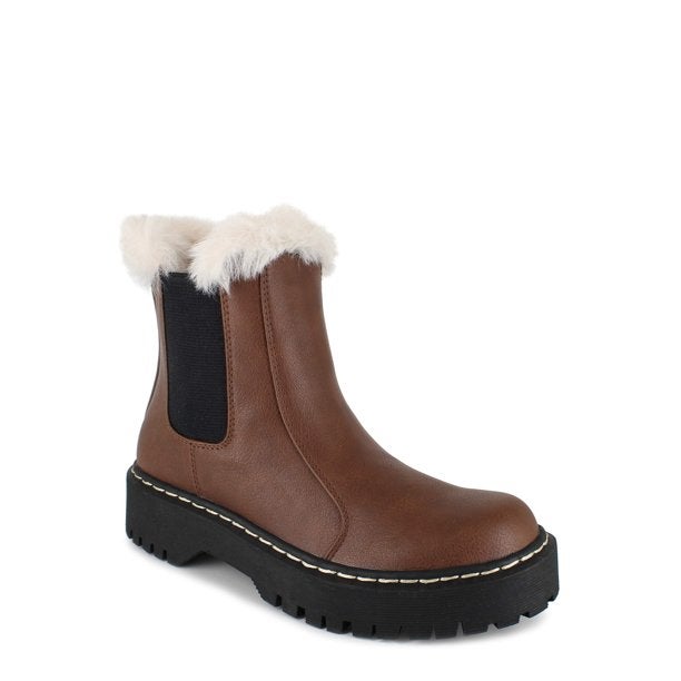 PORTLAND by Portland Boot Company + Faux Fur Trim Chelsea Boot