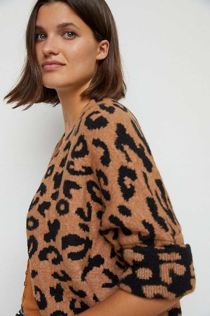 Anthropologie Lucinda Leopard Cardigan