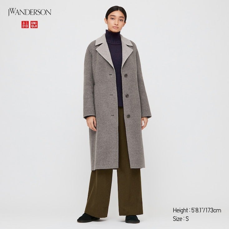 JW Anderson X Uniqlo + Double Face Belted Coat