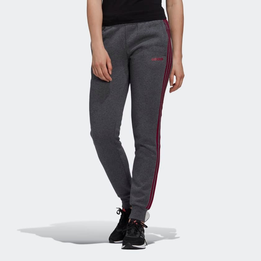 essentials fleece tapered elastic cuff 3 stripes joggers