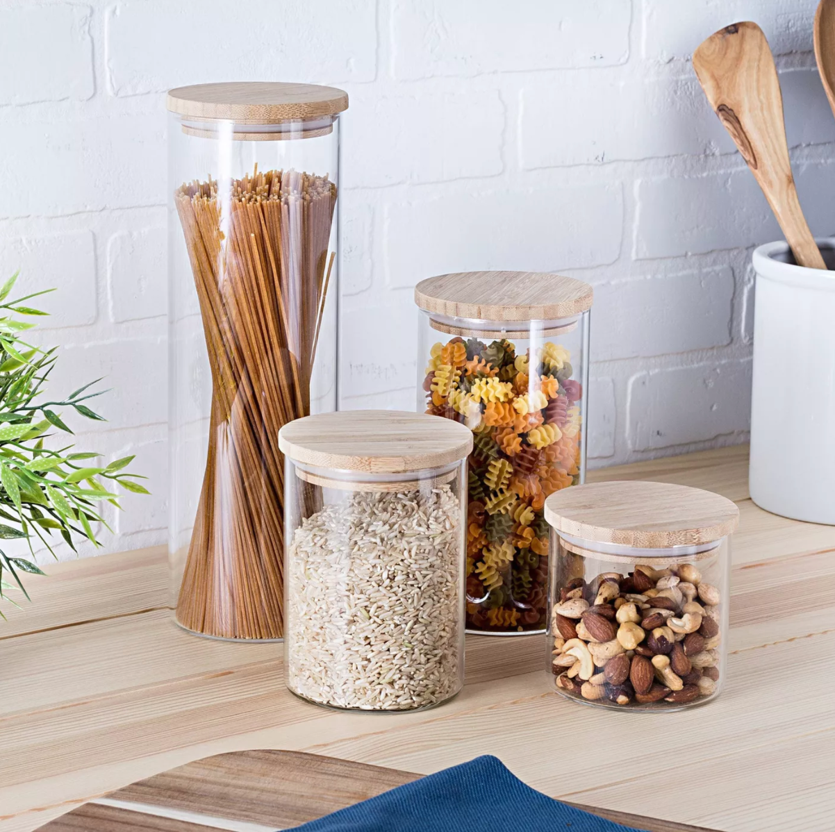 HoneyCanDo + HoneyCanDo Bamboo Jar Storage Set 4pc.
