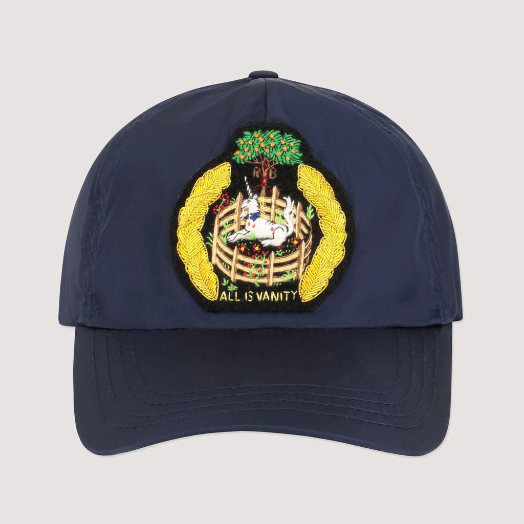 Rowing Blazers + Navy “All is Vanity” Unicorn Nylon Cap