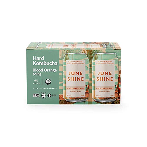 JuneShine + Blood Orange Mint Hard Kombucha, 6pk