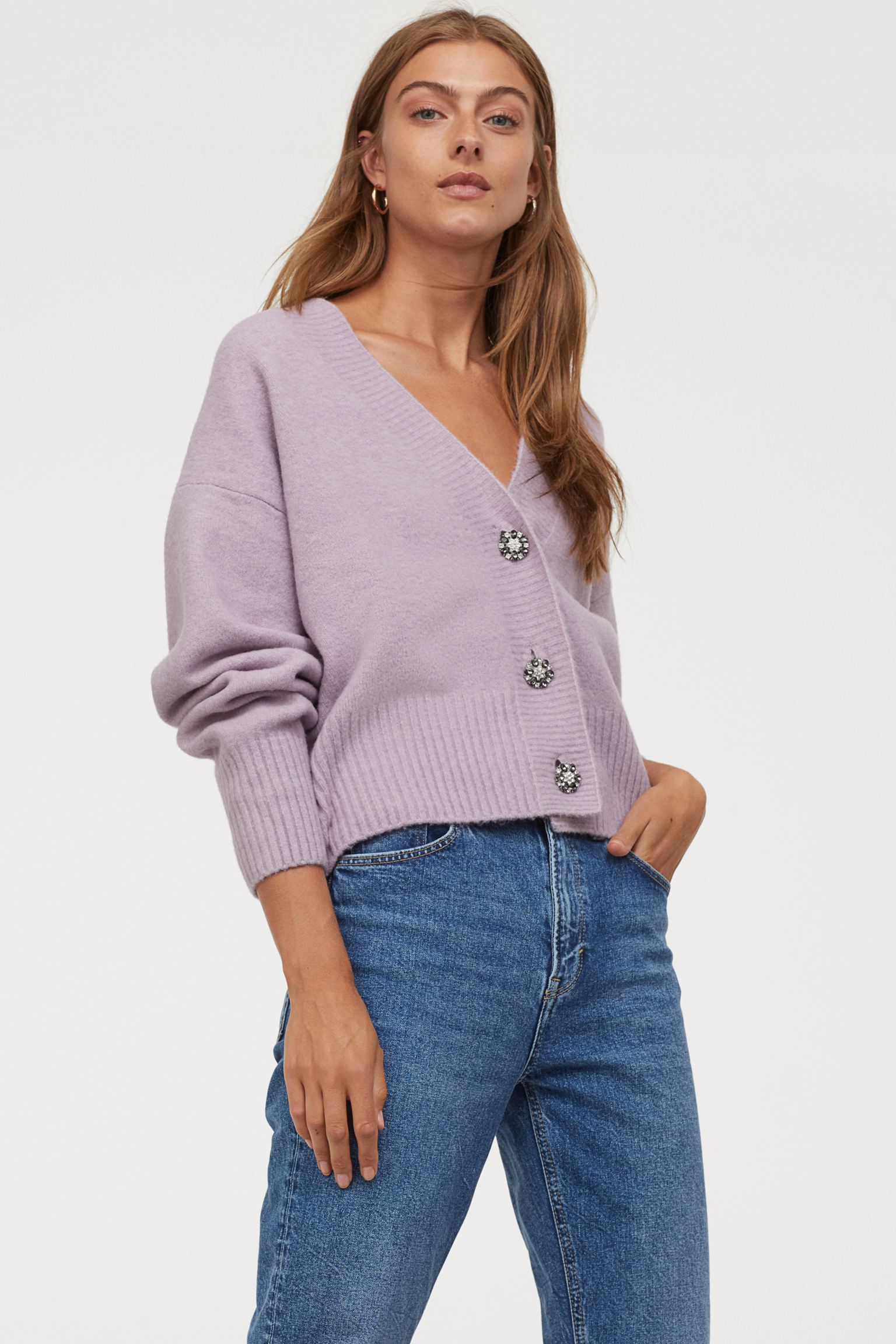cardigan with sparkly buttons