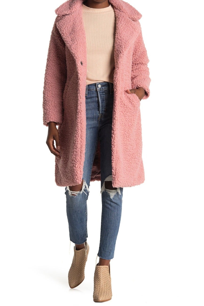 Lucky Brand + Faux Shearling Mid Jacket