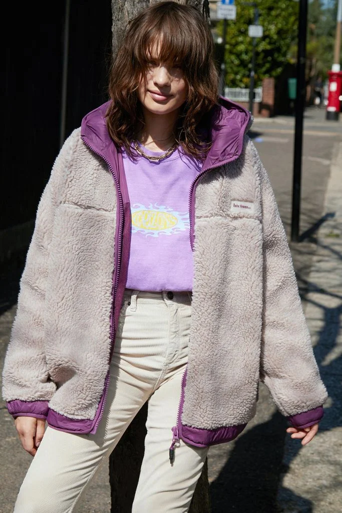 iets frans Contrast Trim Fleece Zip Through Hoodie