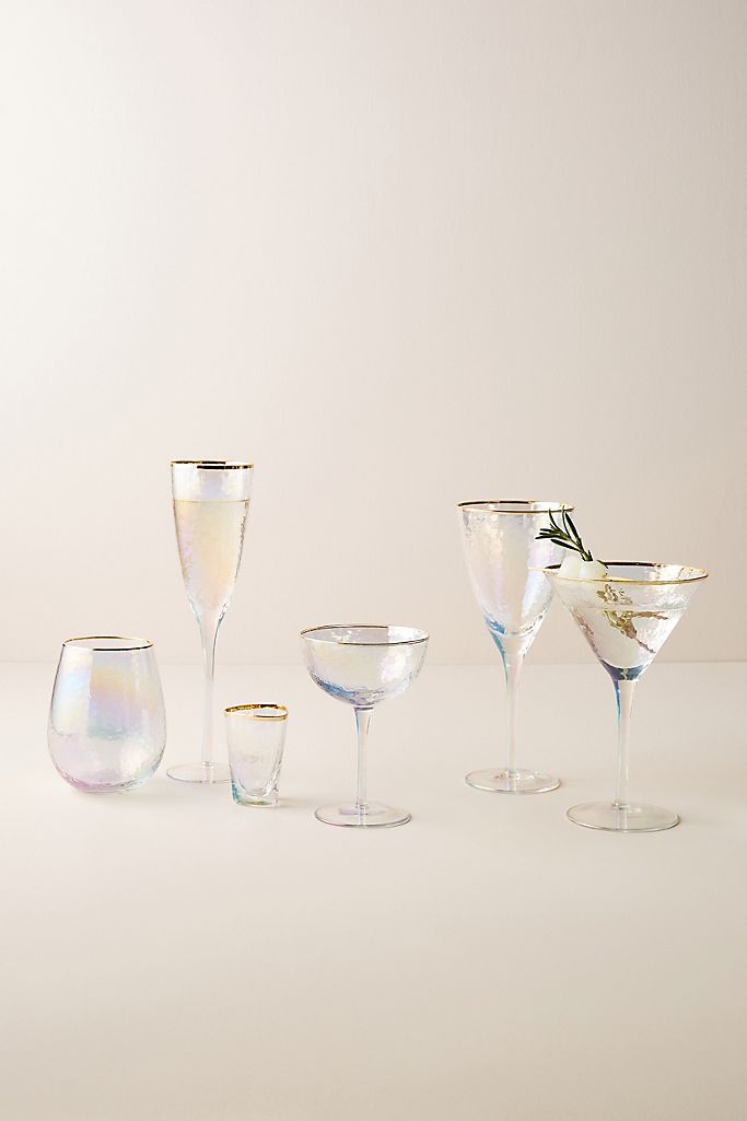 Anthropologie + Lustered Wine Glasses