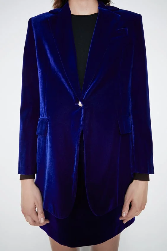 Zara blazer velvet Clearance
