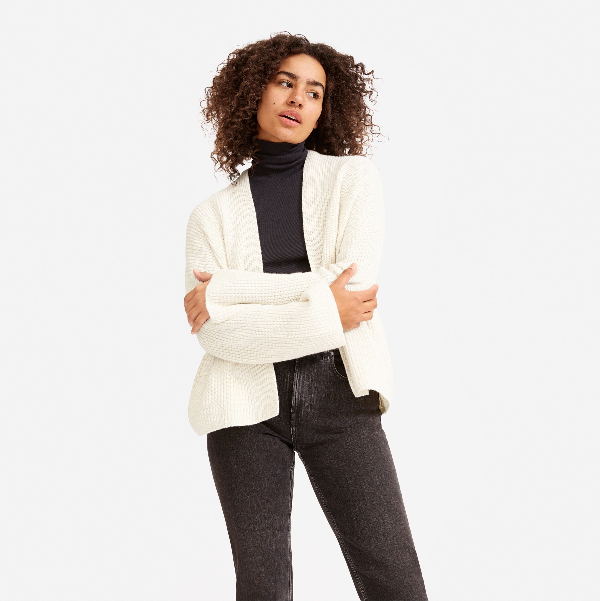 Everlane + The Twisted Merino Cardigan – Bone
