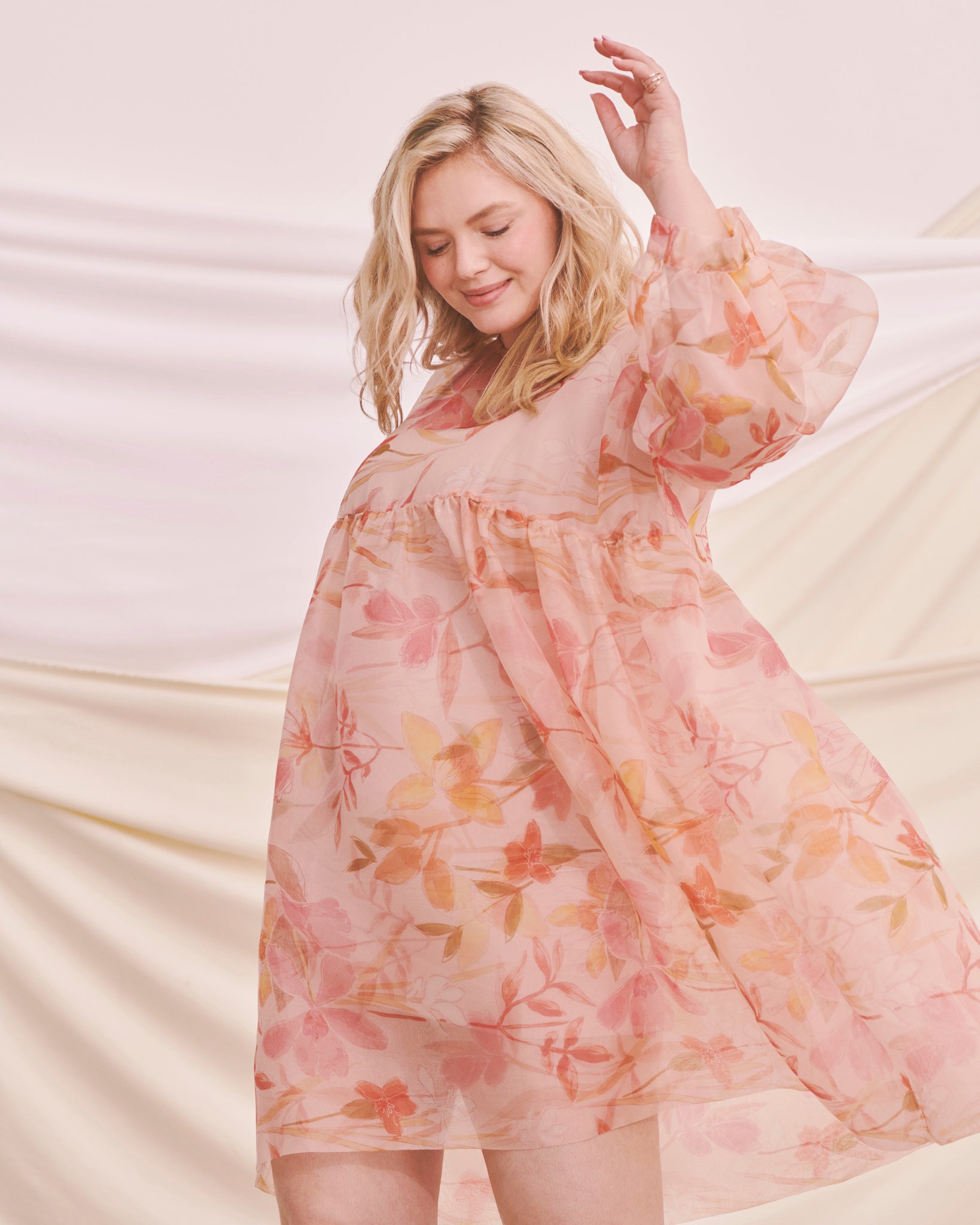 floral jacquard overlapping midi dress