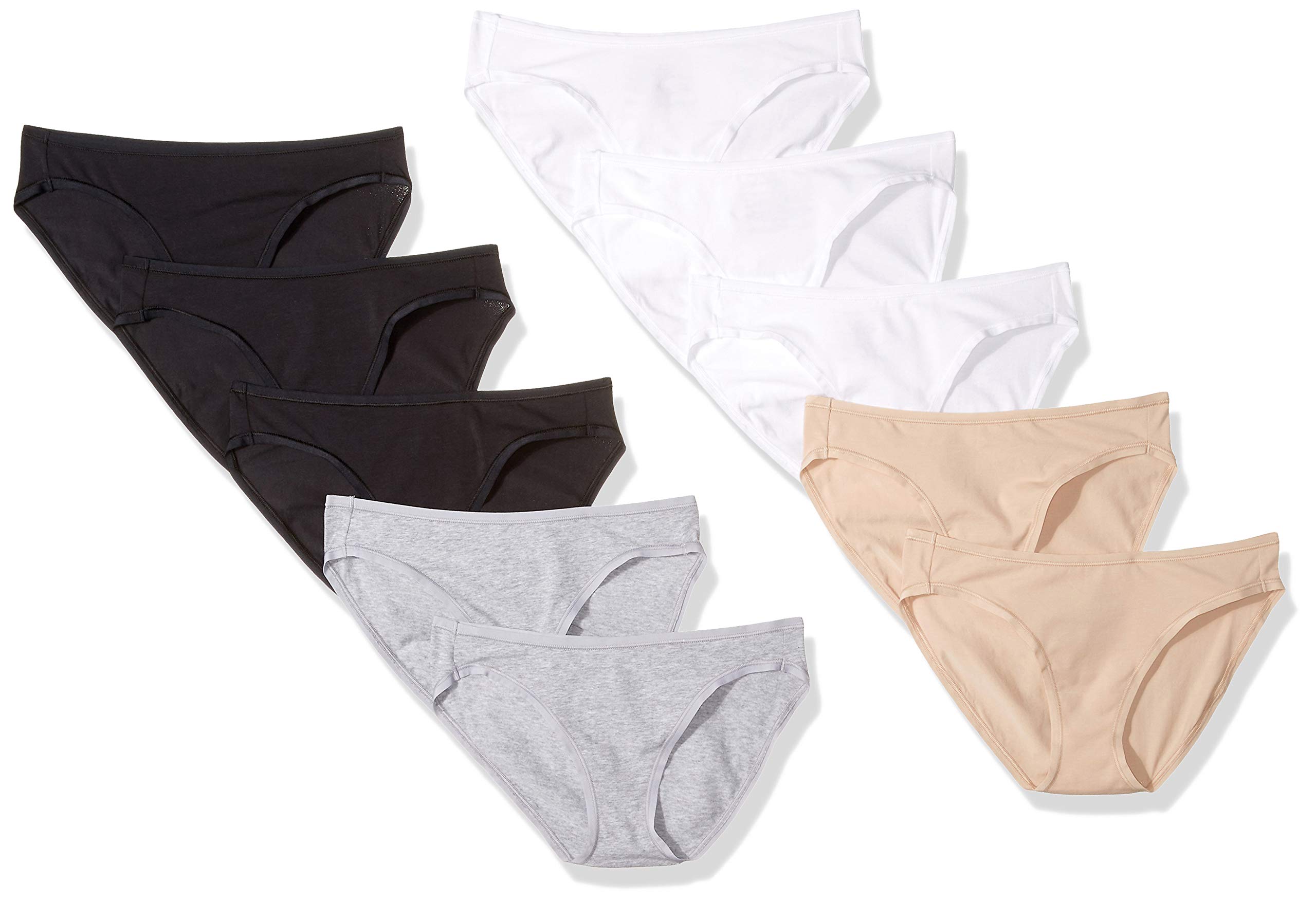 NINGMI Ladies 5-Pack Underwear Stretchy Comfortable High Waist Soft Cotton Full Briefs Basic Style Panties