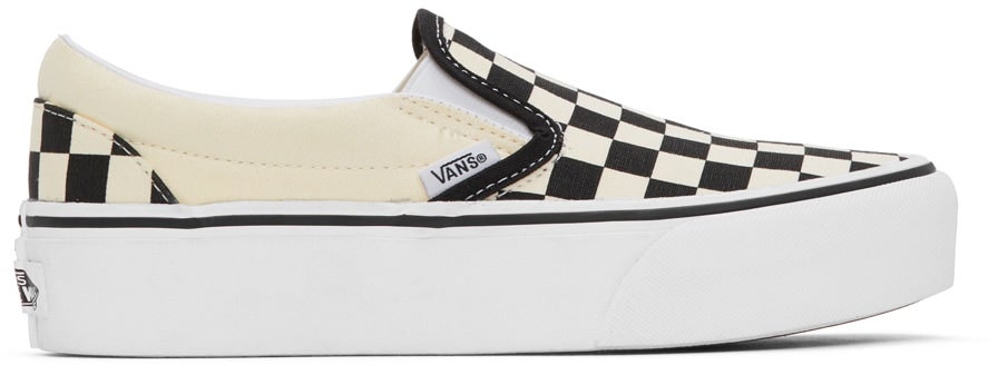 Vans + Black & White OG Classic Slip-On Platform Sneakers