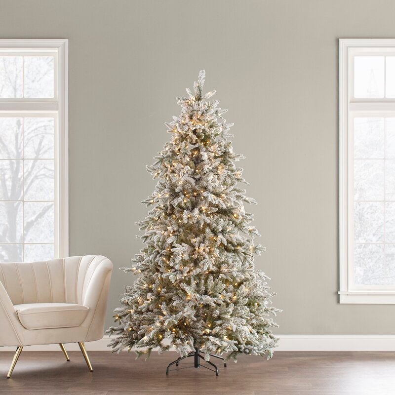 The Holiday Aisle + Spruce Artificial Christmas Tree with White Lights