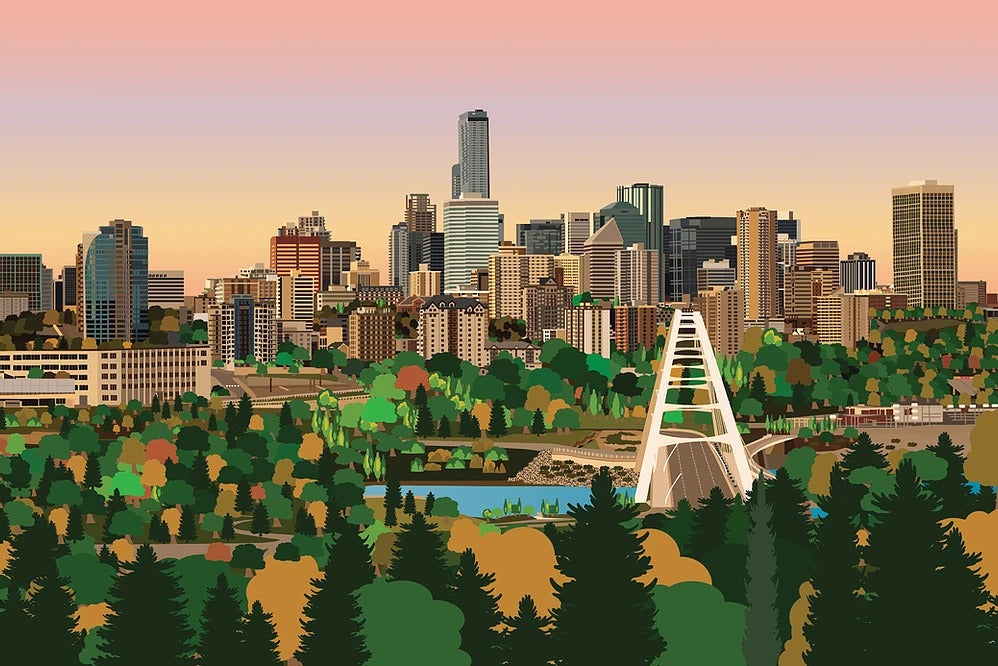 RSS Designs + City Of Edmonton At Dusk Puzzle (1,000 Pieces)