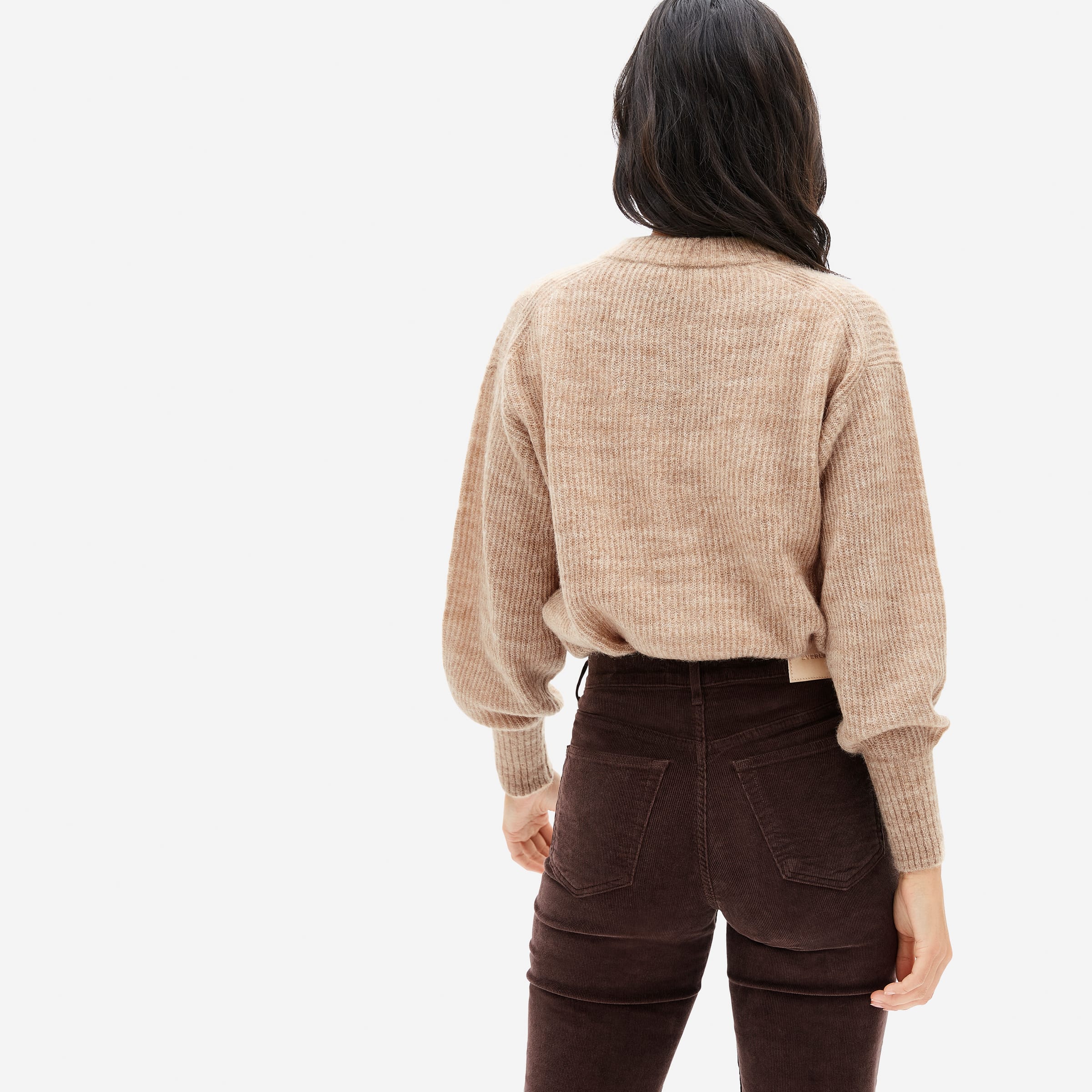 everlane cropped alpaca cardigan