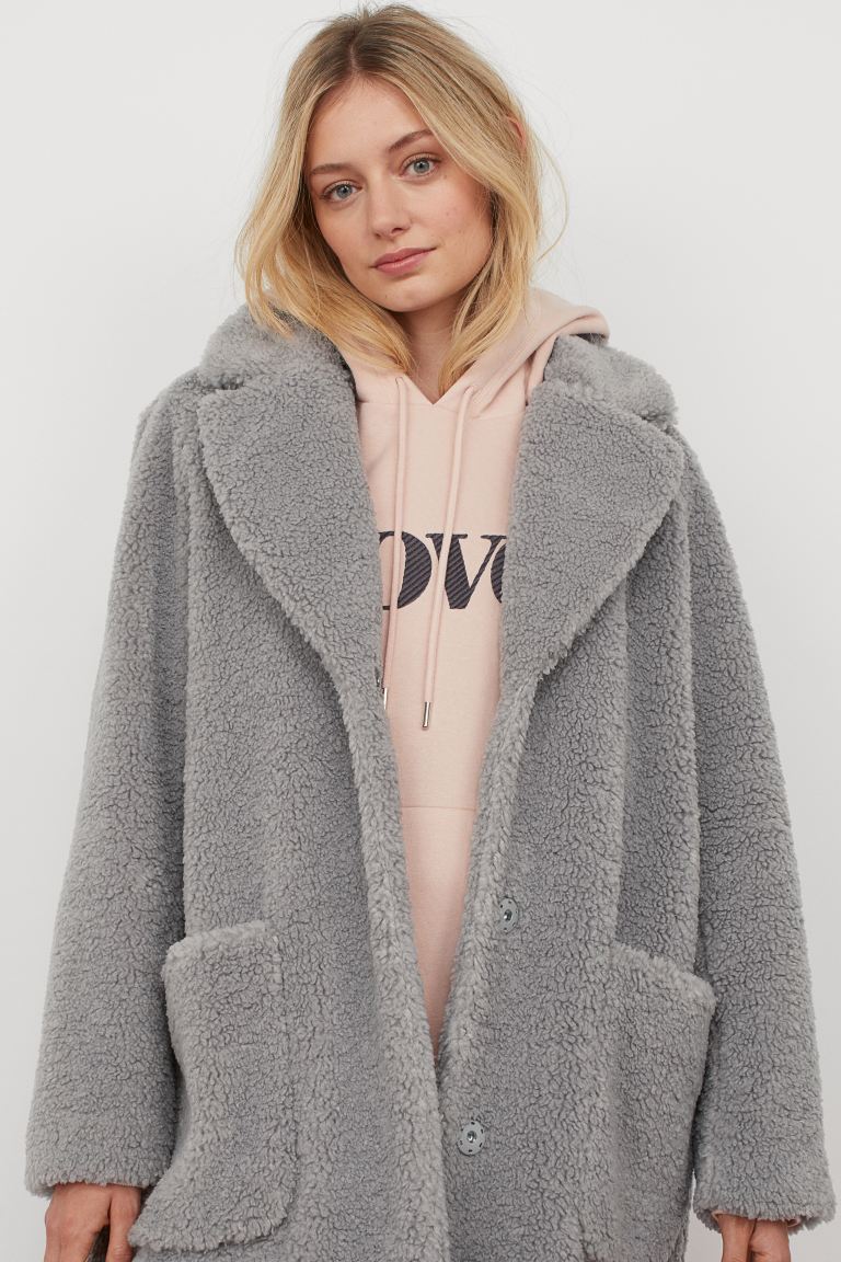 H&M Short Faux Shearling Coat - Main Image