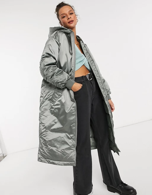 ASOS DESIGN + Longline Oversized Hooded Puffer Coat