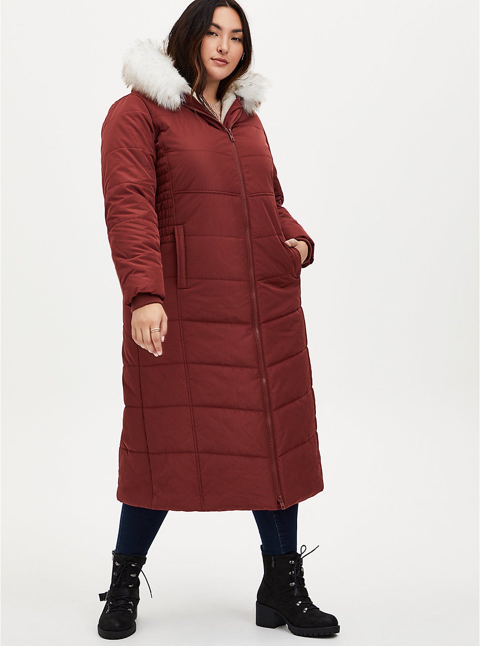 lightweight maxi puffer coat
