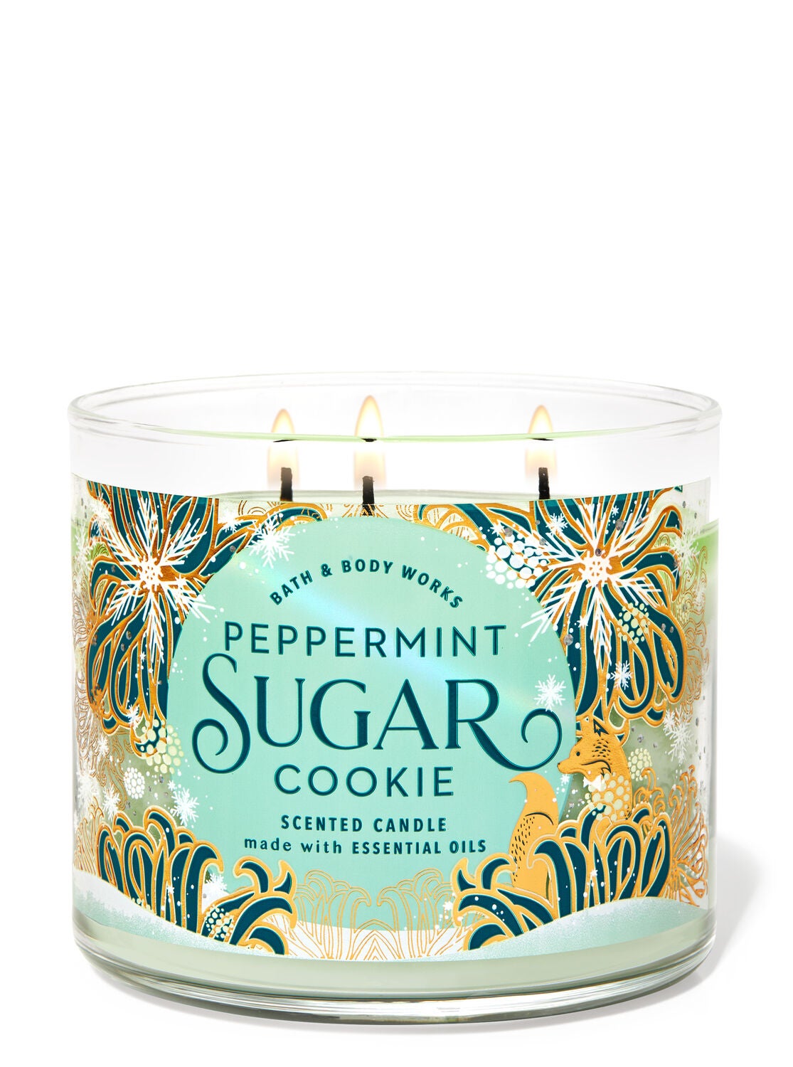 Bath & Body Works + Peppermint Sugar Cookie 3-Wick Candle