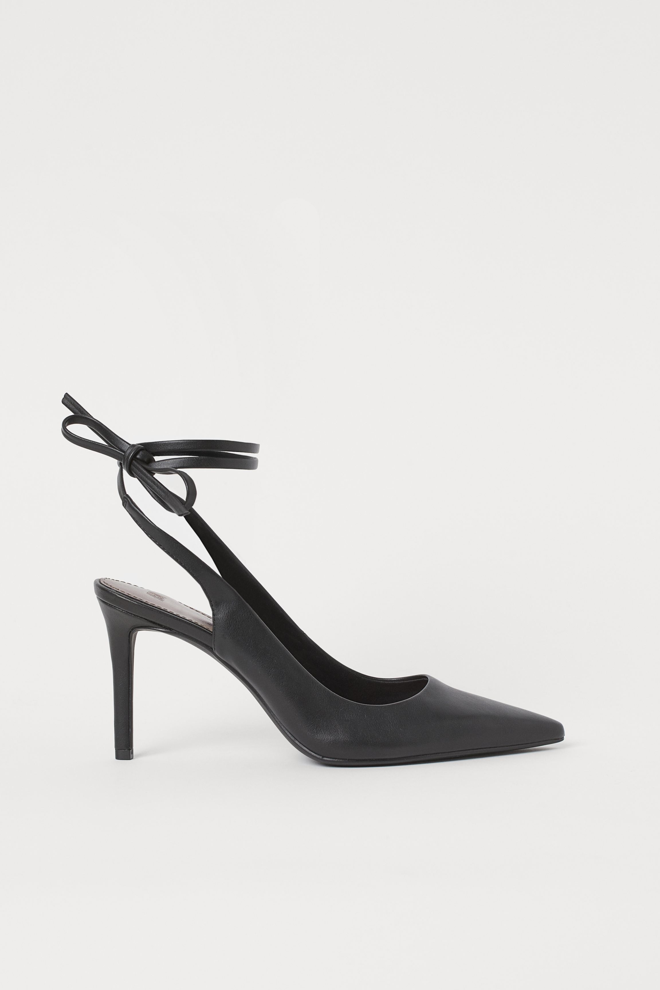 zara heeled slingback vinyl shoe