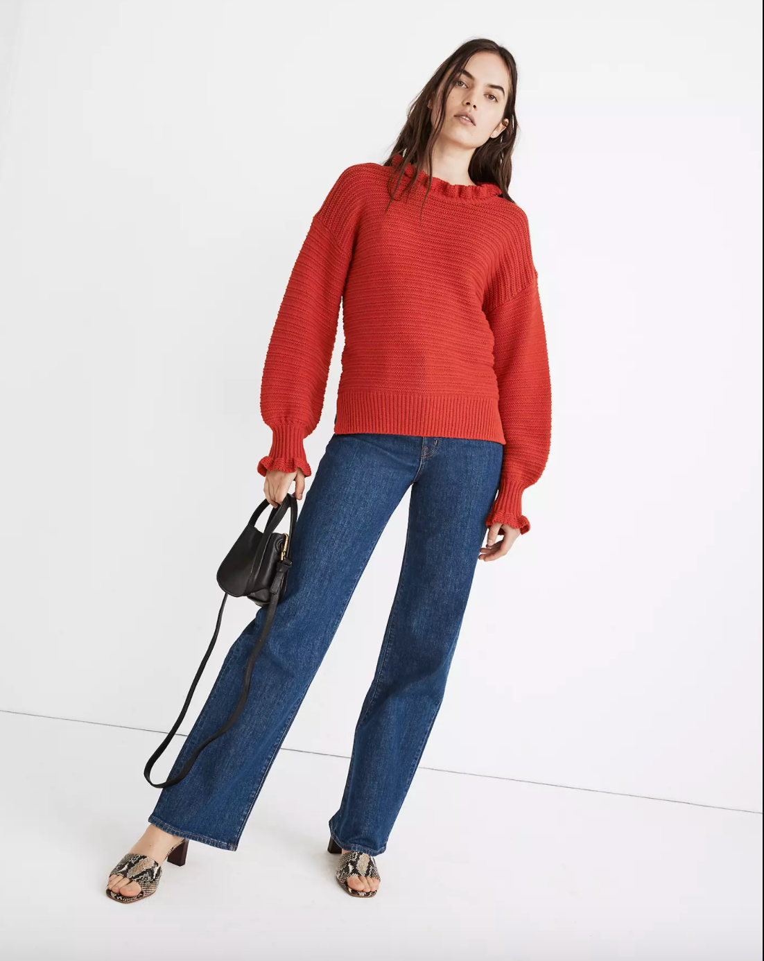 Madewell ruffle neck sweater 2025