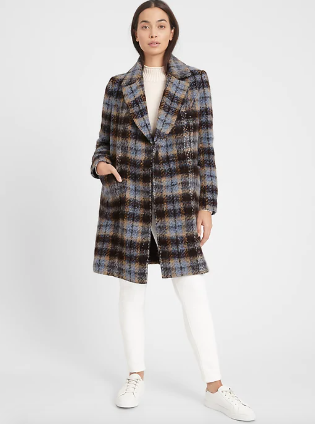 plaid topcoat