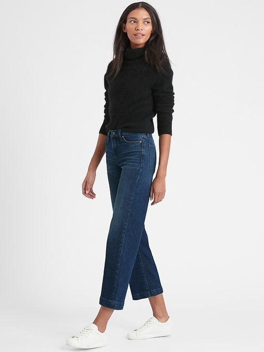 Banana Republic High Rise Wide Leg Cropped Jean
