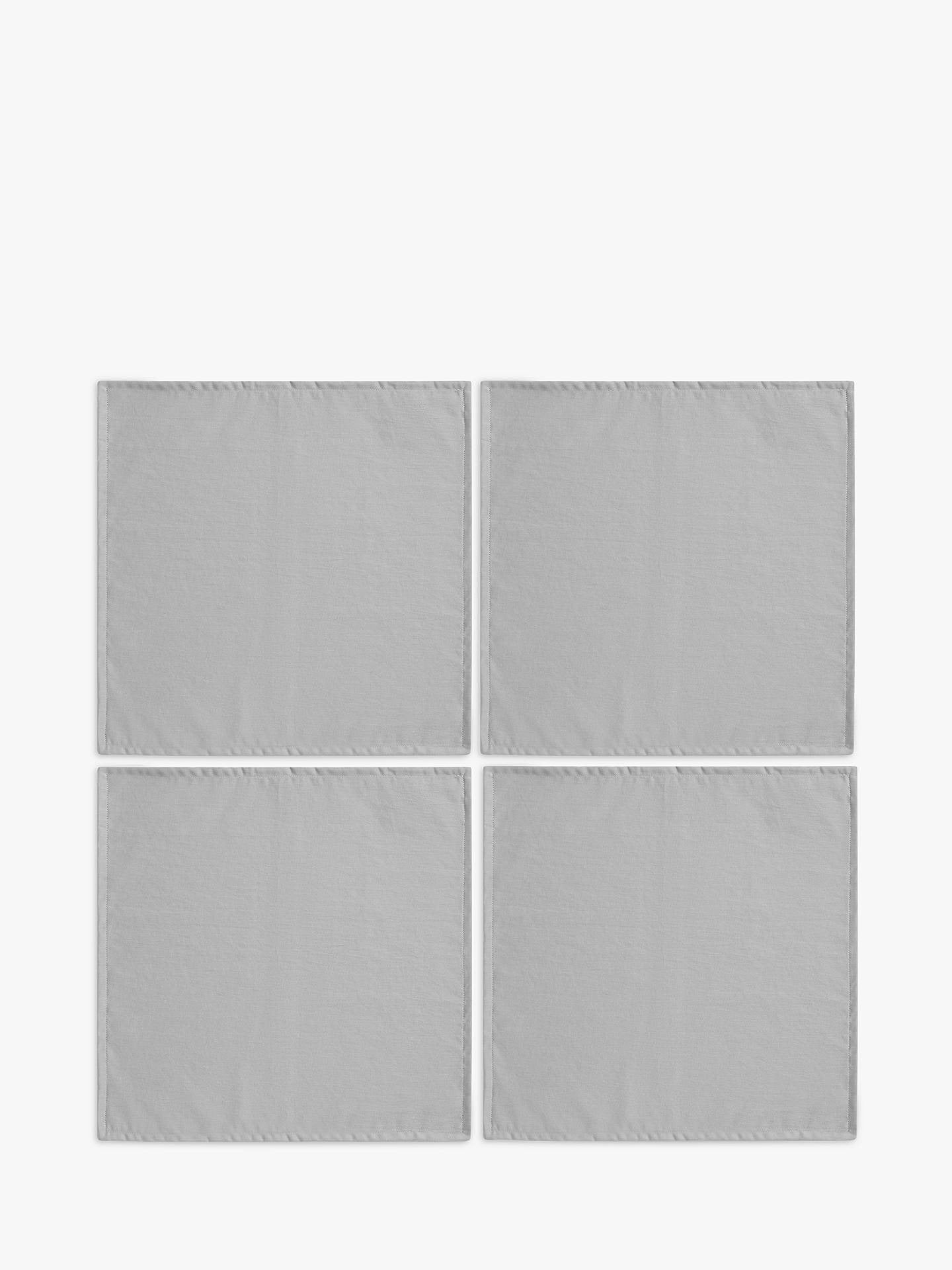John Lewis & Partners + Cotton Mix Napkins, Set of 4, Storm Grey