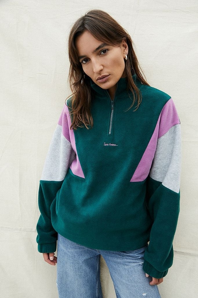 iets frans + Green Panelled Track Top