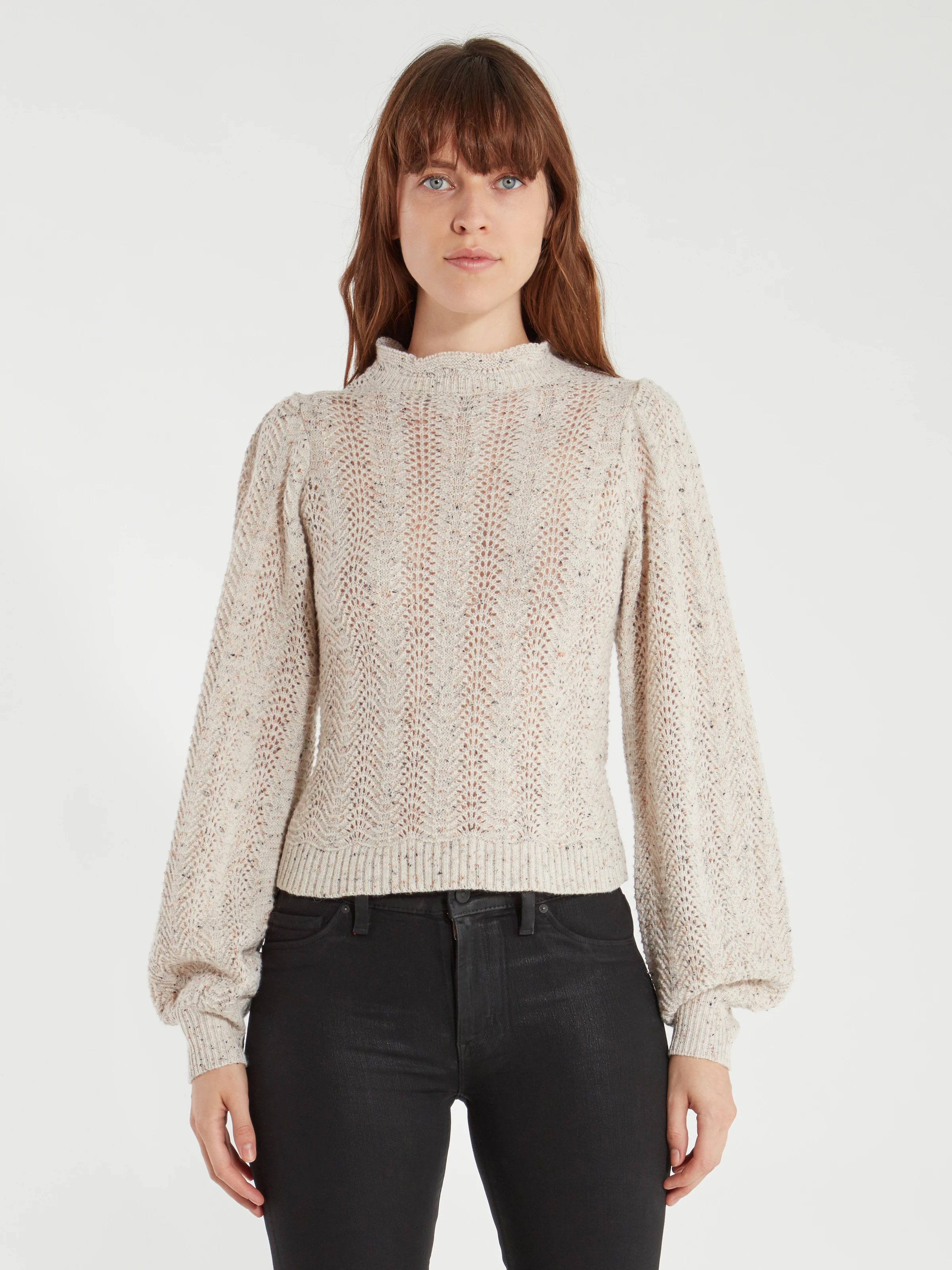 ASTR The Label + Brynn Textured Pointelle Sweater