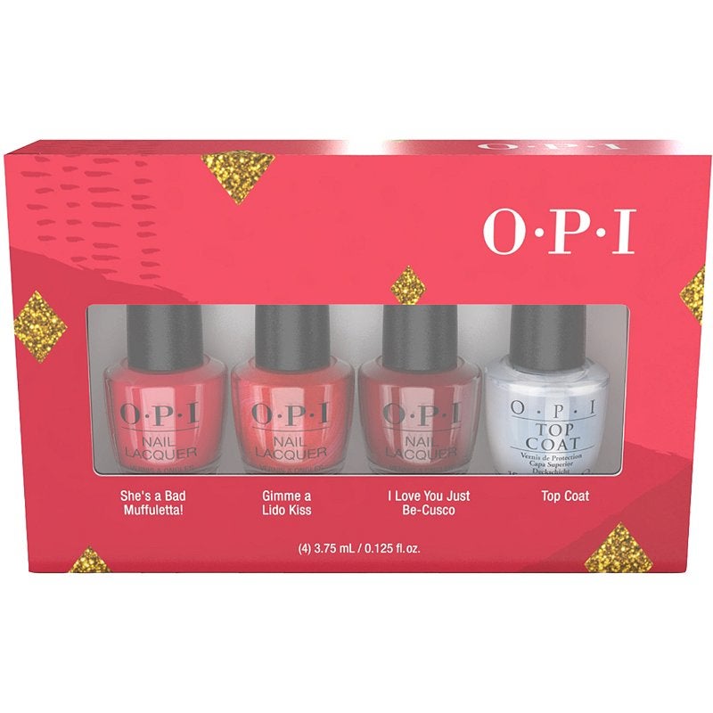 OPI + OPI Shine Bright Holiday Warm Red 4 Piece Mini Pack