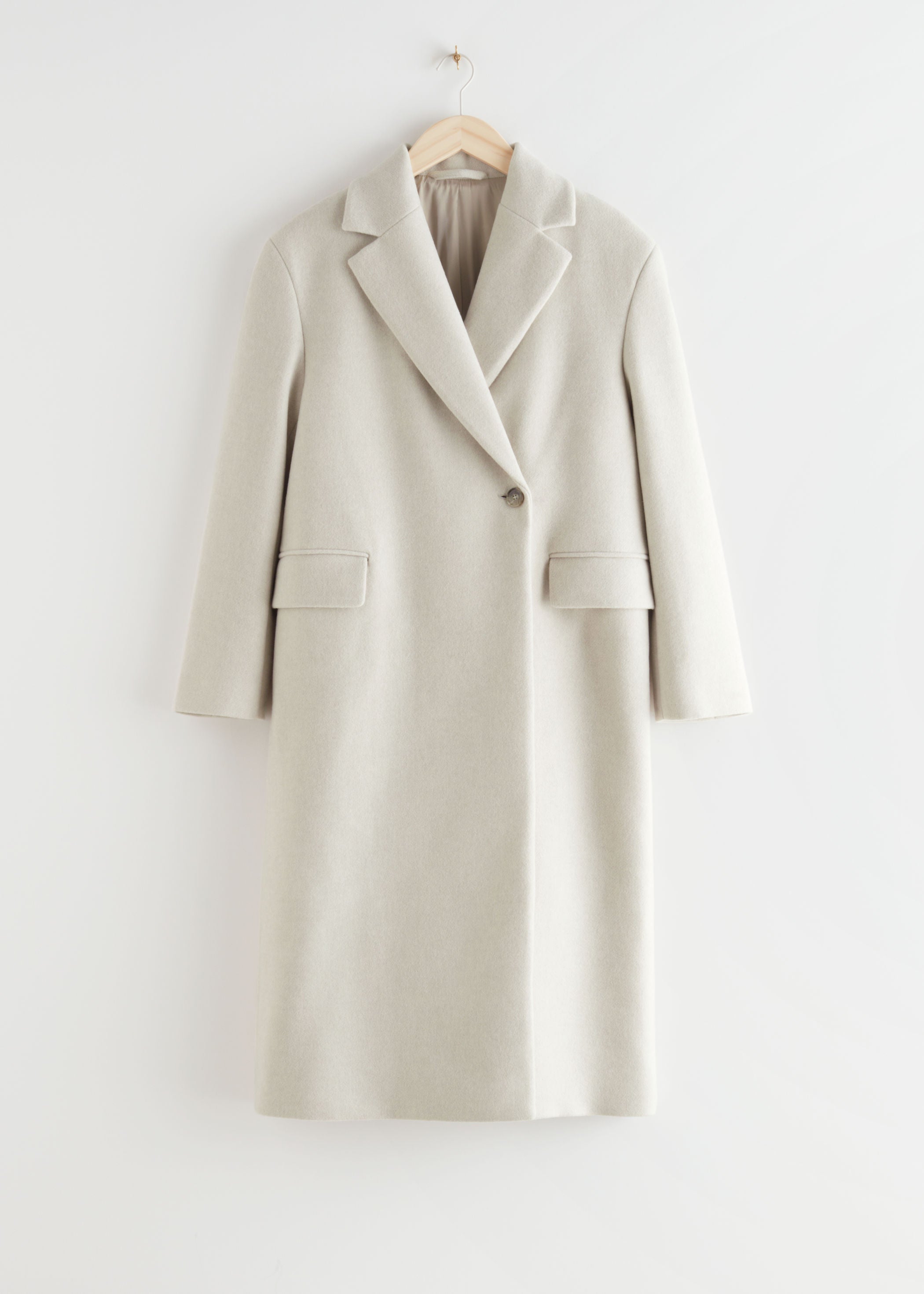 long cream coat h&m