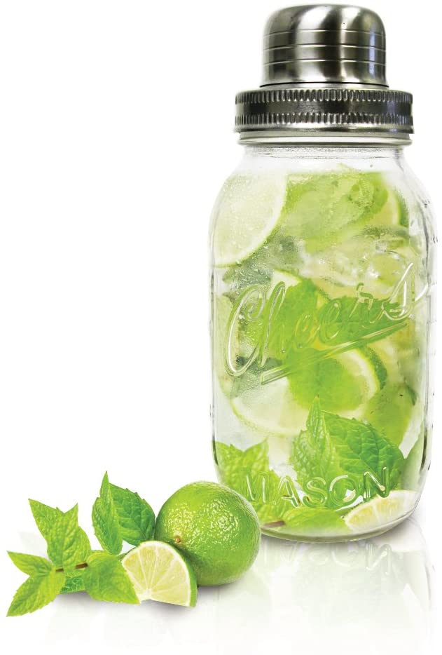 Amazon + Retro Glass Mason Jar Martini Cocktail Shaker