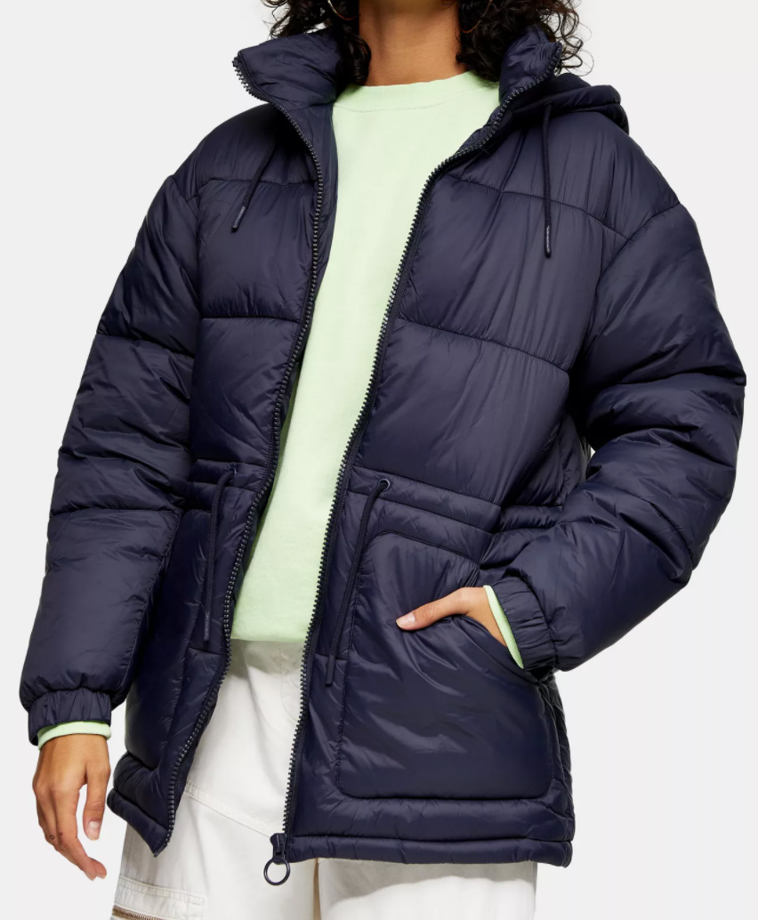 Topshop puffer 2025 coat navy