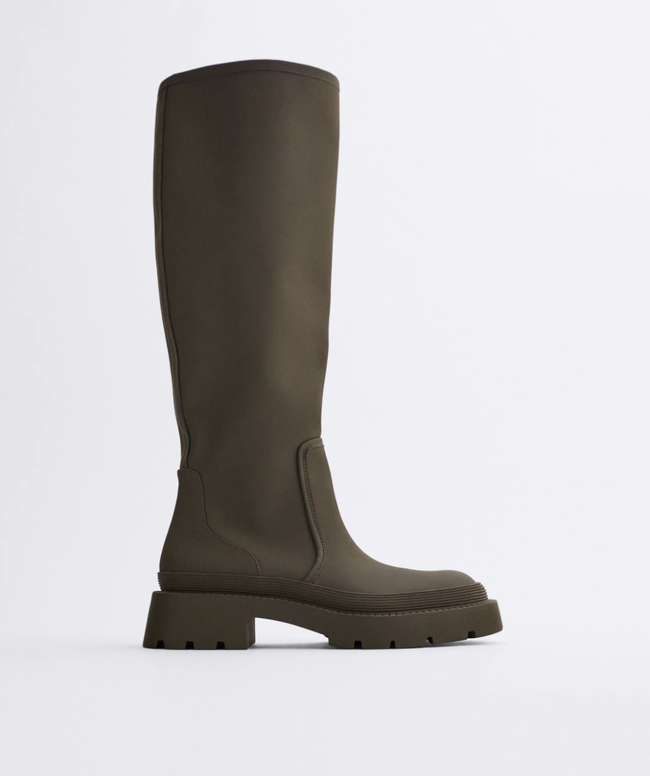 olive lug sole boots