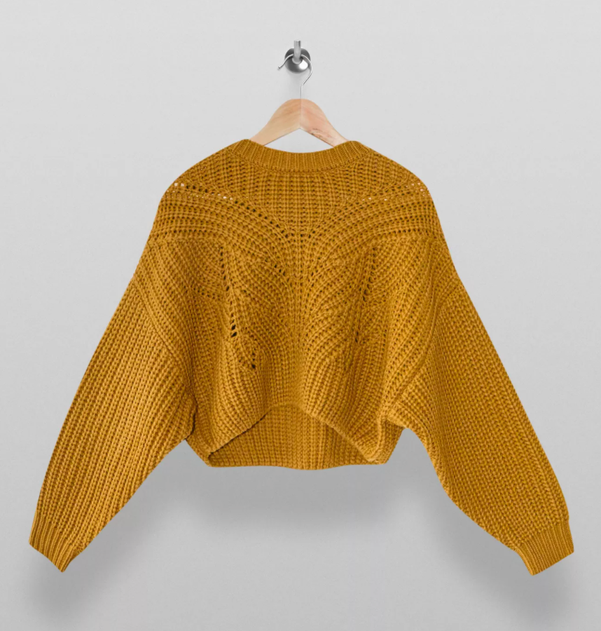 Topshop + Olive Butterfly Crop Knitted Sweater