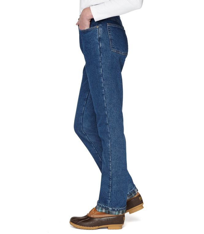 high waisted flannel lined jeans