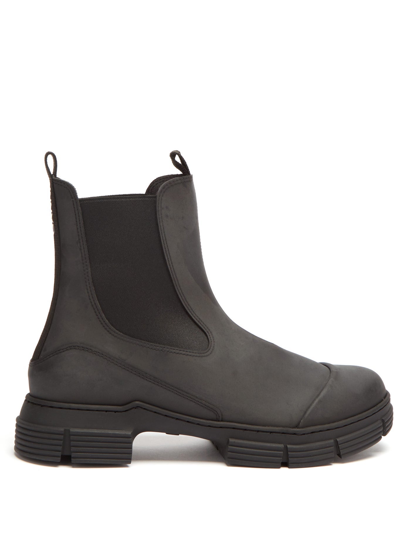 Ganni + Chunky Recycled-Rubber Chelsea Boots