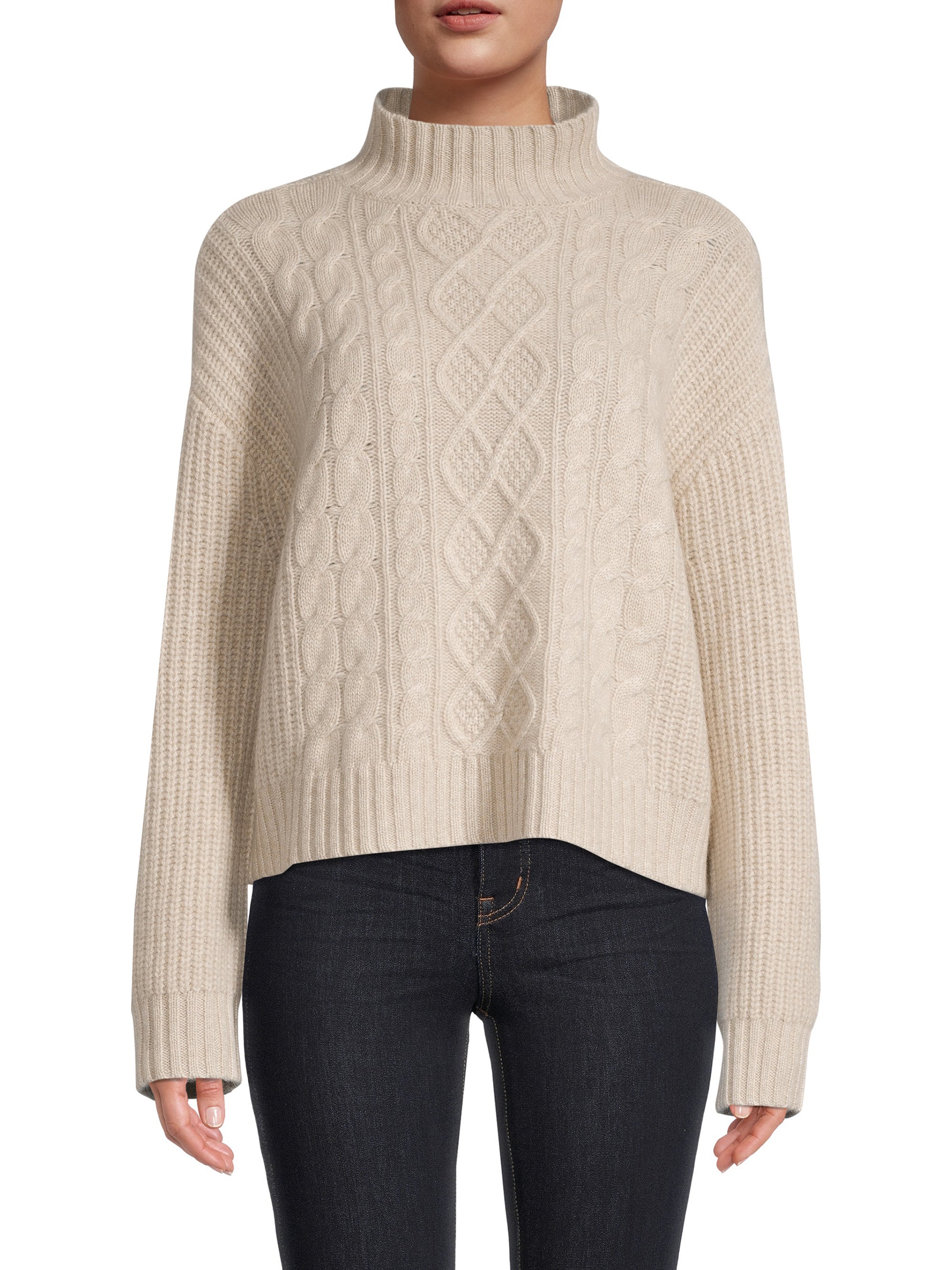 Hudson’s Bay + Cable-Knit Cashmere Turtleneck Sweater
