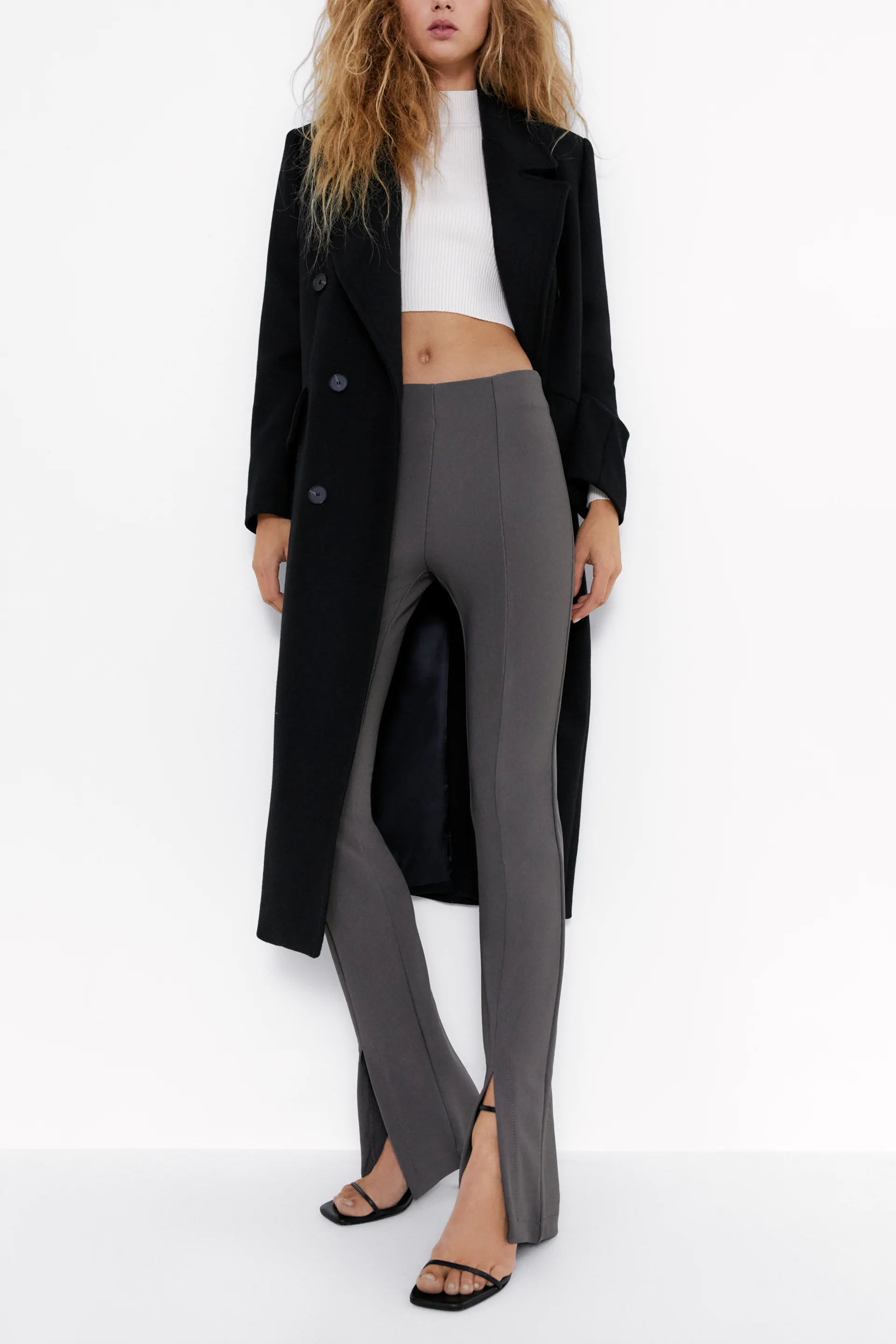 Zara ribbed side slit leggings