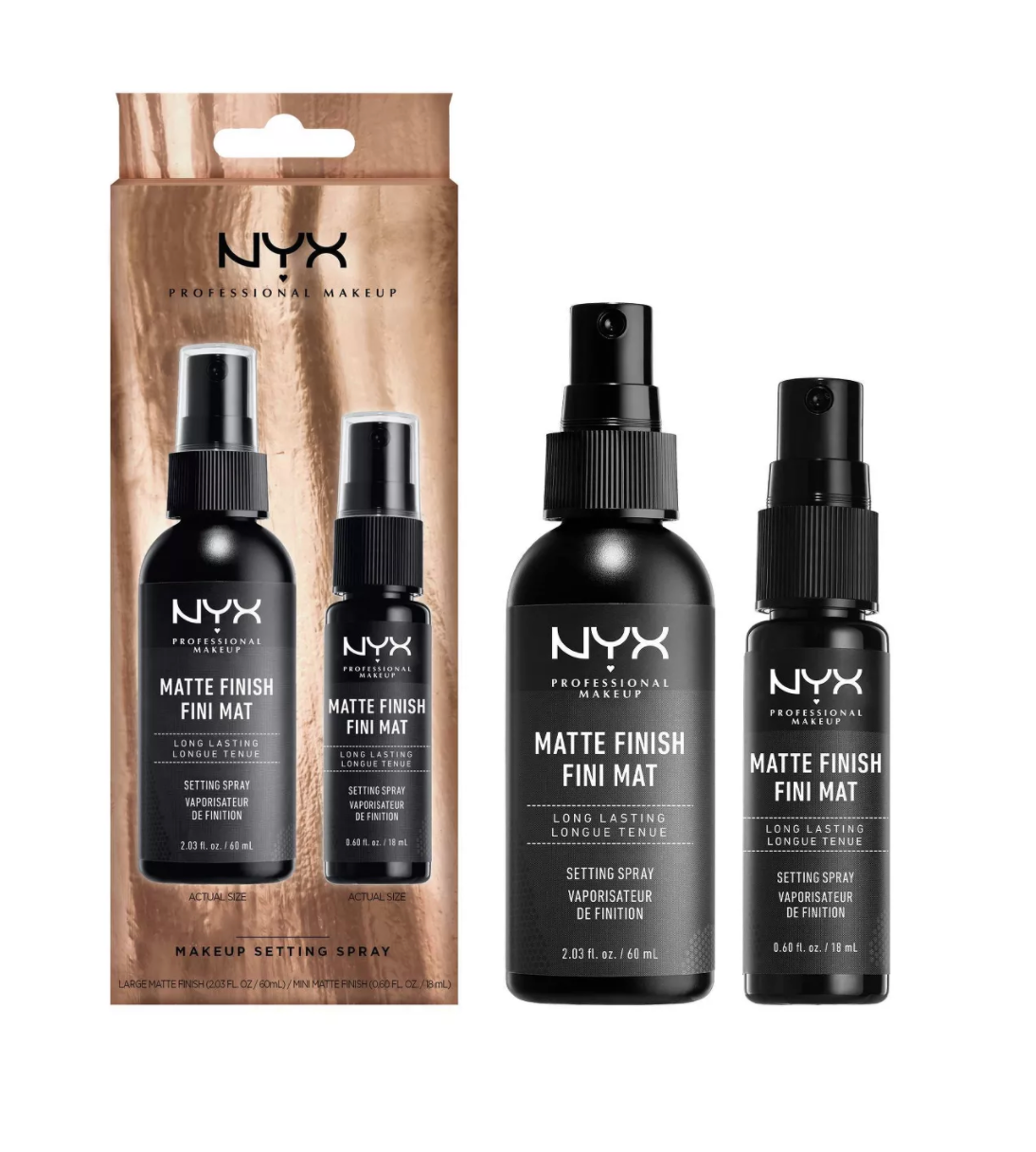 NYX Cosmetics + Holiday Matte Setting Spray Gift Set NYX Cosmetics + Holiday Matte Setting Spray Gift Set