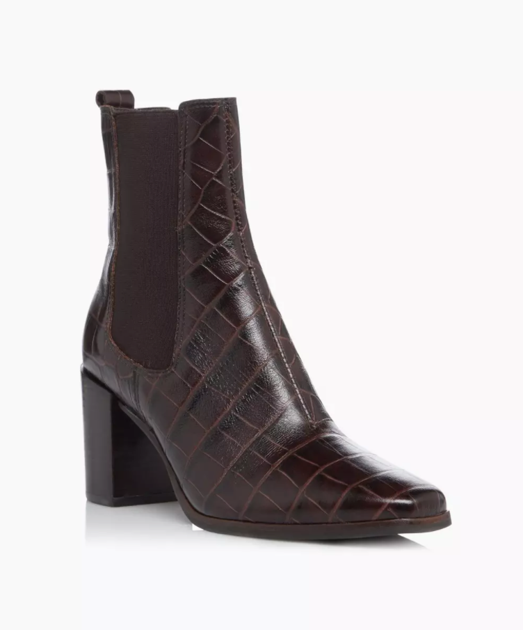block heel chelsea boots brown