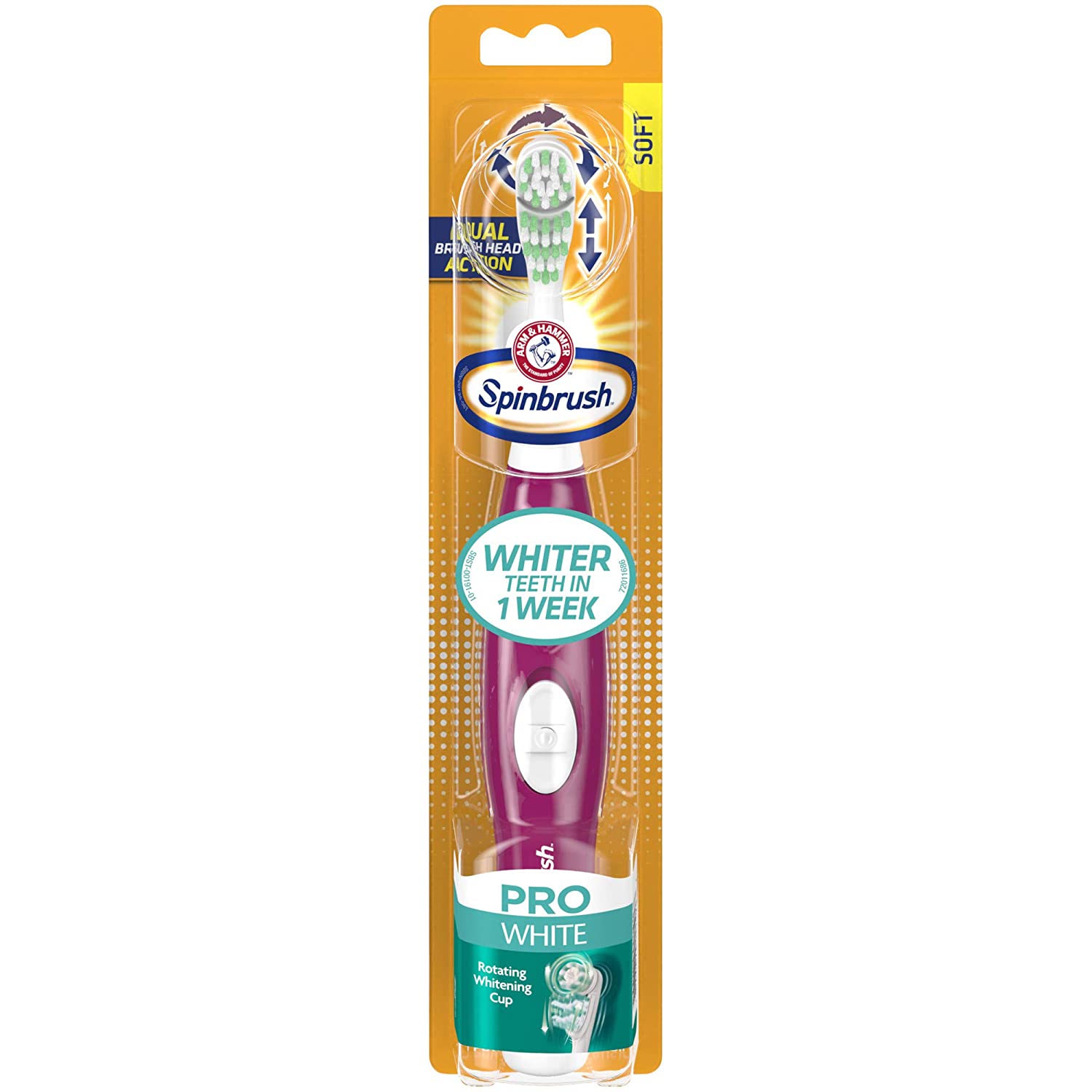 Arm & Hammer + Arm & Hammer Spinbrush Pro White BatteryOperated Toothbrush