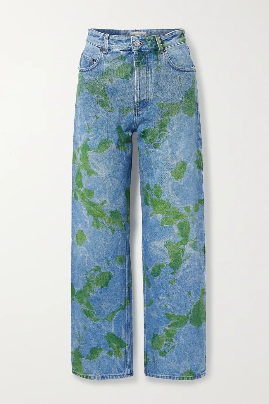 Balenciaga + Floral Print High Rise Jeans