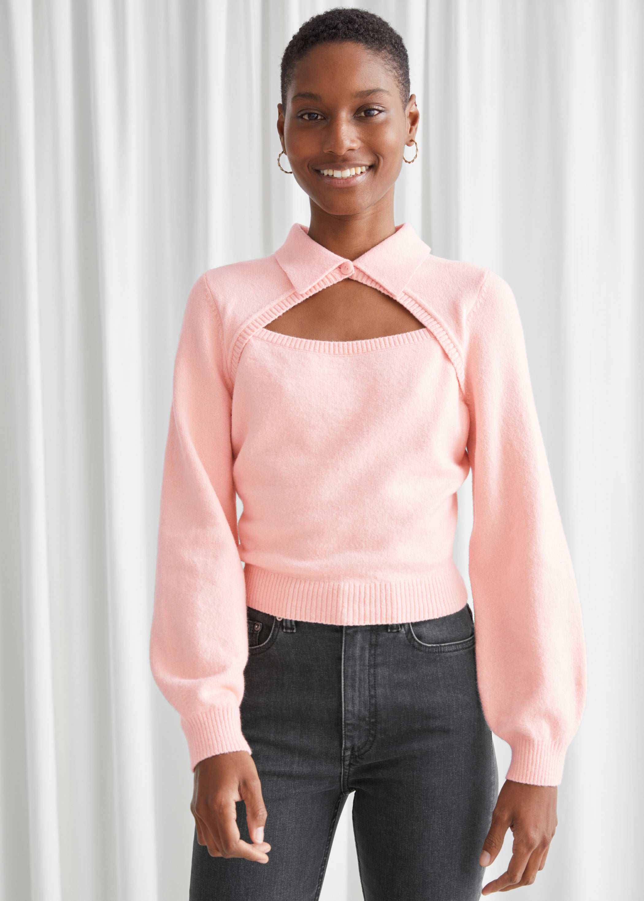cut out collar top