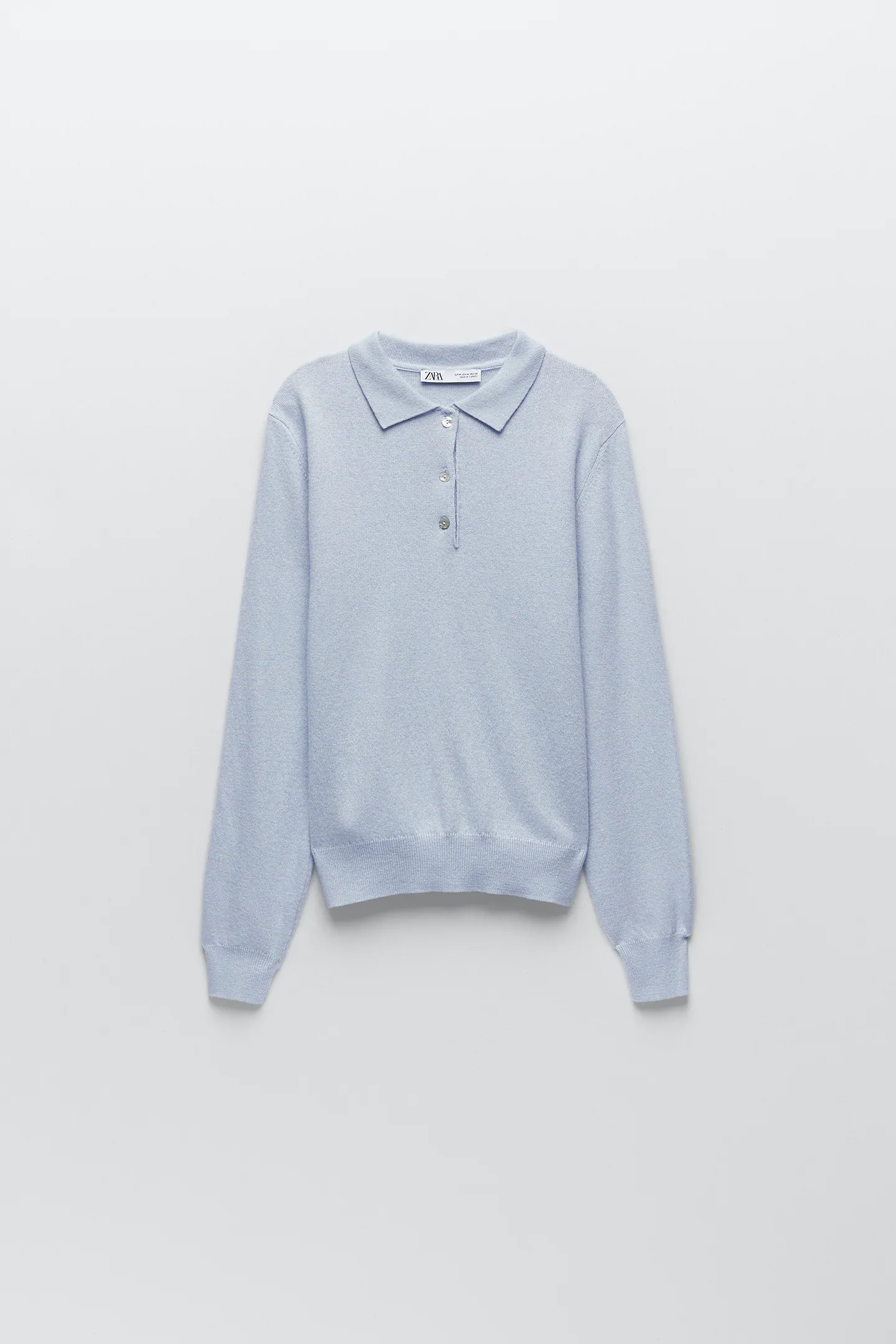 Polos Mujer Camisa Polo ZARA De Mezcla De Lana Para Hombre Azul