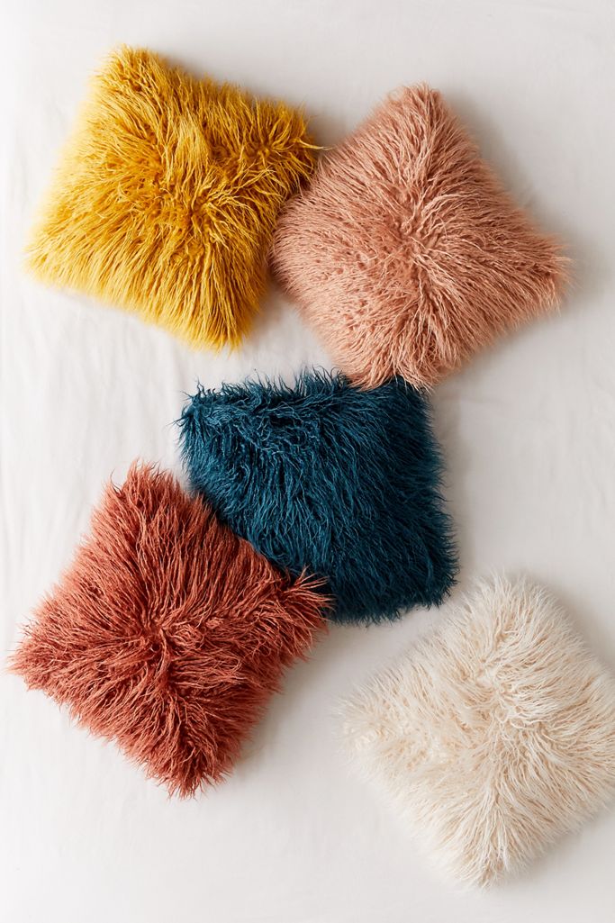 faux fur throw pillow