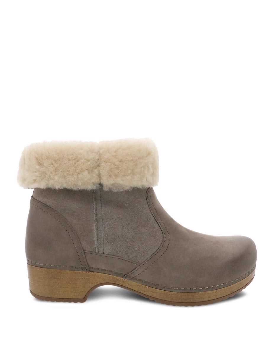 fur lined clog boots